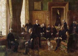 The Salon of the Countess Potocka 1887 by Jean-Georges Beraud
