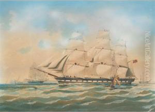 A British Barque Off The Needles - view 1