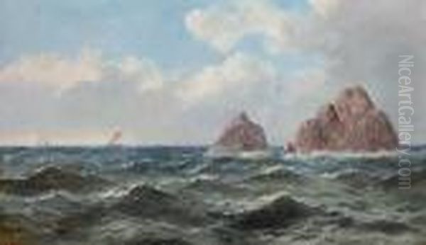 Shipping Off A Rocky Coastline - view 1
