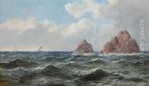 Shipping Off A Rocky Coastline by John James Wilson