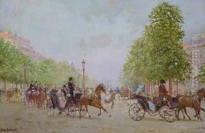 The Promenade on the Champs-Elysees by Jean-Georges Beraud