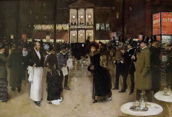 The Boulevard at Night, in front of the Theatre des Varietes, c.1883 - view 1