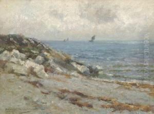 Coastal Scene With Distant Vessels by Peter MacGregor Wilson