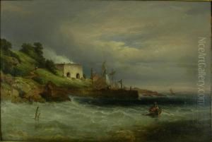 A Rowing Boat In Harbour by John Jock Wilson