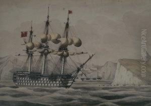 H MS Brittannia And H M S Malelina,entering Milo Harbour2nd by John Jock Wilson