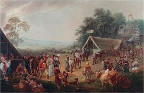 A County Fair With Numerous Figures And Animals - view 1