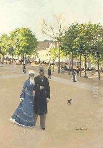 Scene du rue Parisienne by Jean-Georges Beraud