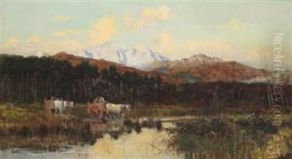 Ford At The River Versilia With A View Of The Alpi Apuane - view 1