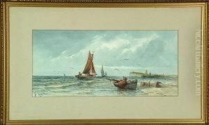Fishing Boats On The South Coast by Joseph Wilton