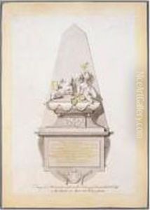 Design Of A Monument Erected To The Memory Of Thomas Caldecott Esqr In The Church At Aston Near Birmingham by Joseph Wilton