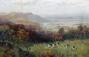 The Cotswold Hounds Drawing Cranham Woods Near Birdlip by Henry B. Wimbush