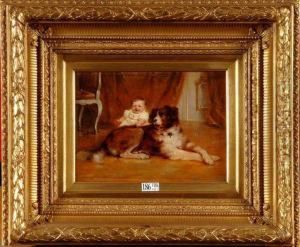 Portrait D'un Bebe Accompagne De Son Chien by Rudolf Wimmer
