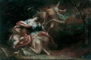 Zwei Bozzetti. 1. Abraham Opfert Isaak. 2. Hagar Und Ihr Sohn In Der Wuste. by Chrysostomus J. Winck