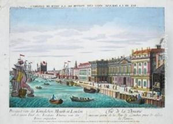 Vue De La Douane Avec Une Partie De La Tour De Londres Prise De Dessus La Tamise - view 1