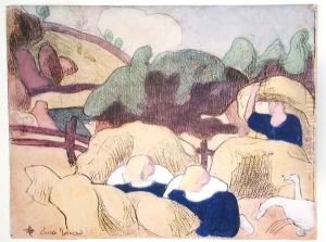 Women Making Haystacks, from the series 'Les Brettoneries', 1889 by Emile Bernard