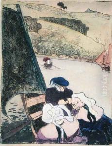 Bretons in a Boat, from the series 'Les Brettoneries', 1889 by Emile Bernard
