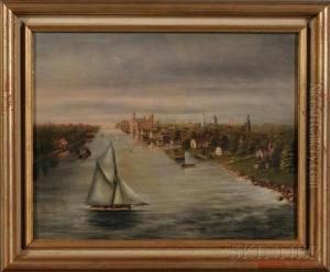 Mill Town On River, Probably In Rhode Island