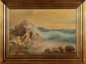 Lekandebarn Vid Kust by Marten Eskil Winge