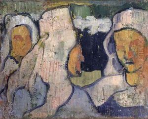 Three Breton Women in Widow's Bonnets