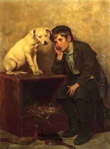 Shoeshine Boy with His Dog by John George Brown