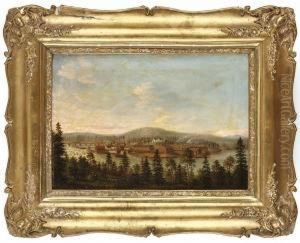 Vy Over Matfors Bruk, Angermanland by Jacob August Winquist