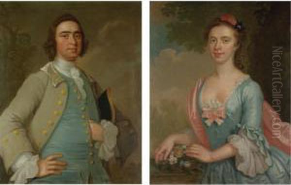 Portrait Of A Gentleman And A Lady - view 1