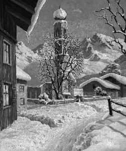 Im Schweizer Kirchdorf".
Sign. Und Dat. 33. Ol Auf Lwd. 61 X 51 Cm. Rahmen by Peter Winter