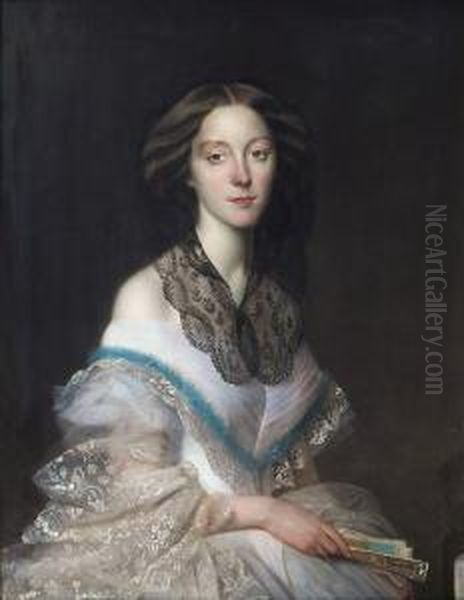 Portraitd'elegante A L'eventail - view 1