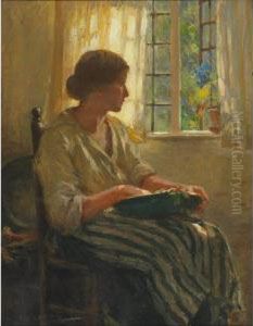 Woman By A Window Preparing Vegetables Woman By A Window Preparing Vegetables