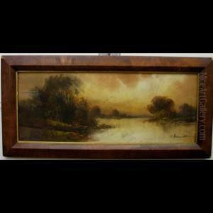 Riverscape At Dusk by Robert Winthrop Chandler