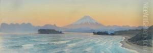 Mount Fuji From Shichirigahama Beach, Japan; A Japanese Garden In Bloom by Charles A., Wirgman Jnr.