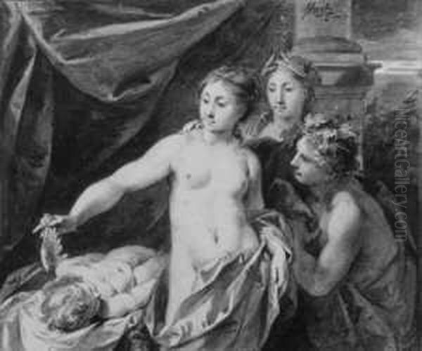 Der Schlummernde Amor, Von Psyche Betrachtet (nach Apulejus). - view 1