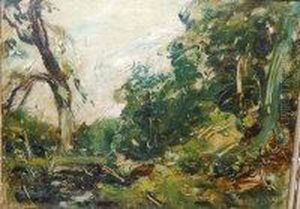 "the Fringe Of The Wood" Dimensions: 31 X 24 Cm by Peter Wishart