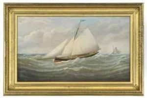 A Sailing Vessel At Sea by Joseph Witham