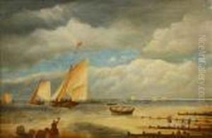 Sail Boatslanding On A Beach