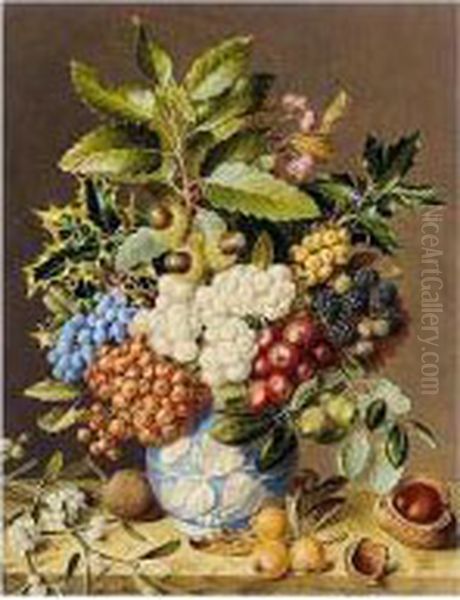 Still Life Of Nuts And Berries In A Vase - view 1