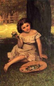 Young Girl with Flowers by John George Brown