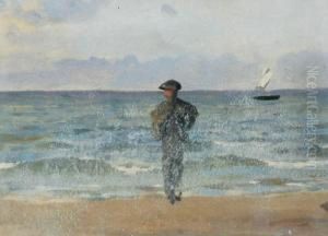 Mezczyzna Nad Brzegiem Morza by Stanislaw Witkiewicz