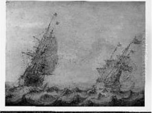 Navire Hollandais Sur Une Mer Legerement Agitee by Heerman Witmont