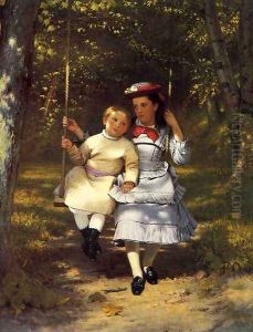 Two Girls on a Swing by John George Brown