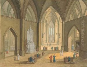 Das Innere Einer Gotischen Hallenkirche. by Johann Jacob Witte