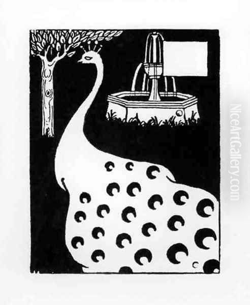 Peacock motif, from 'Le Morte d'Arthur' - view 1