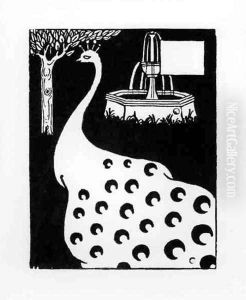 Peacock motif, from 'Le Morte d'Arthur'