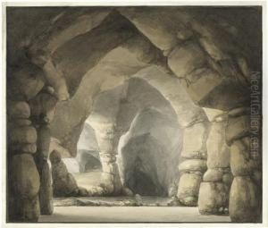 Blick In Eine Felsgrotte by Johann Friedrich Wizani