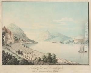 Rolandseck Mit Drachenfels Umd Nonnenwerth Am Rhein by Johann Friedrich Wizani