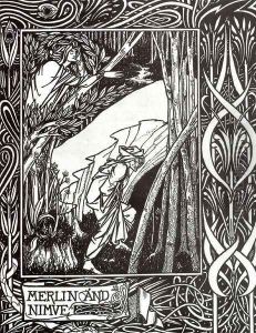 Merlin and Nimue by Aubrey Vincent Beardsley