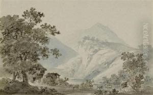 River Landscape by Marquard Fidel Dom. Wocher