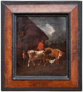 Cascinale Con Viandante A Cavallo E Armenti by Marquard Fidel Dom. Wocher