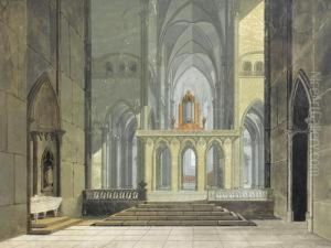 Un Interieur D'eglise by Marquard Fidel Dom. Wocher