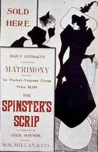 Poster advertising 'The Spinster's Scrip' by Aubrey Vincent Beardsley